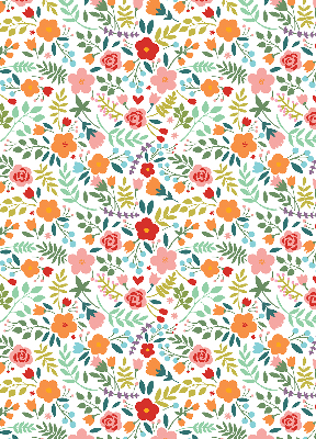 Verdunkelungsrollo mit gemaltem Blumenmuster