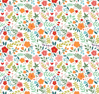 Verdunkelungsrollo mit gemaltem Blumenmuster