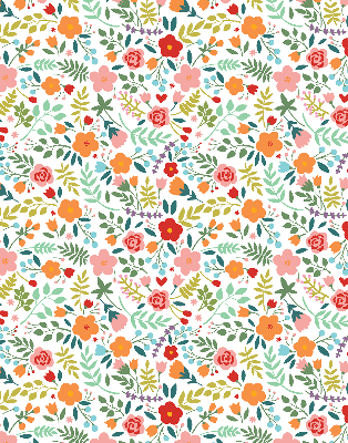 Verdunkelungsrollo mit gemaltem Blumenmuster