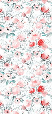 Fenster Rollo in rosa mit Mohnblumenmuster