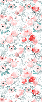 Fenster Rollo in rosa mit Mohnblumenmuster