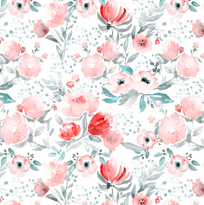Fenster Rollo in rosa mit Mohnblumenmuster