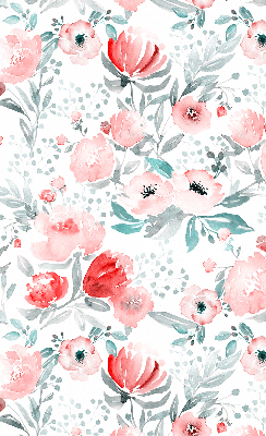 Fenster Rollo in rosa mit Mohnblumenmuster