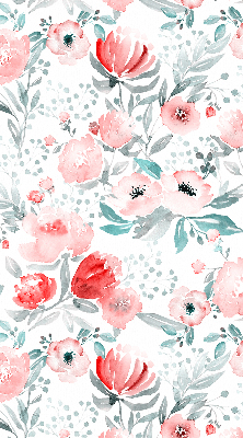 Fenster Rollo in rosa mit Mohnblumenmuster