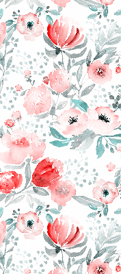 Fenster Rollo in rosa mit Mohnblumenmuster