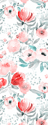 Fenster Rollo in rosa mit Mohnblumenmuster