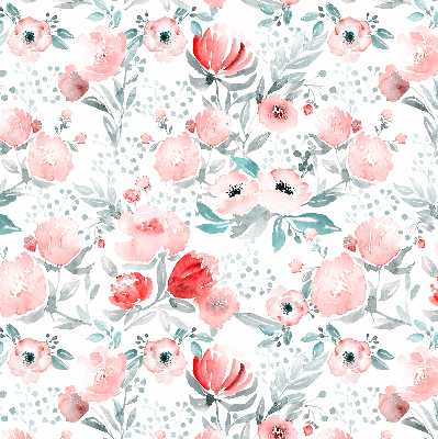 Fenster Rollo in rosa mit Mohnblumenmuster