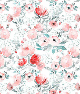 Fenster Rollo in rosa mit Mohnblumenmuster