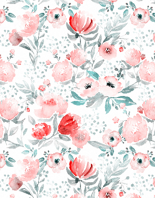 Fenster Rollo in rosa mit Mohnblumenmuster