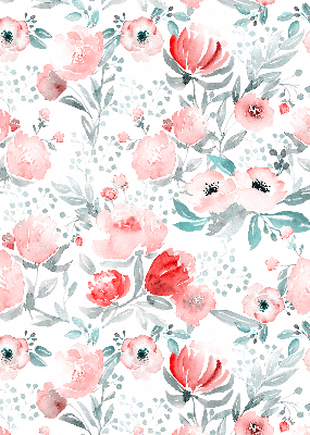 Fenster Rollo in rosa mit Mohnblumenmuster