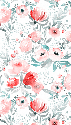 Fenster Rollo in rosa mit Mohnblumenmuster