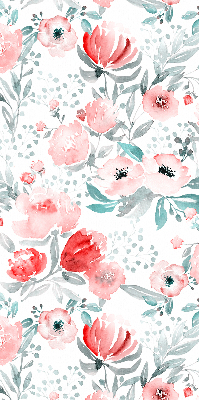 Fenster Rollo in rosa mit Mohnblumenmuster