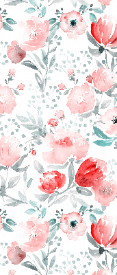 Fenster Rollo in rosa mit Mohnblumenmuster