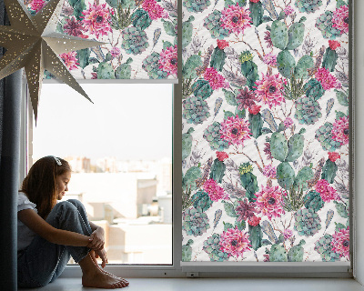 Fenster Rollo mit Kaktusblüte als Motiv