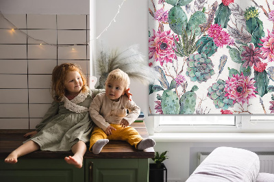 Fenster Rollo mit Kaktusblüte als Motiv