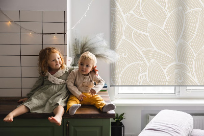 Fenster Rollo mit Blattmotiv