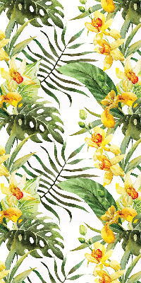 Verdunkelungsrollo mit gelbem Blumenmuster