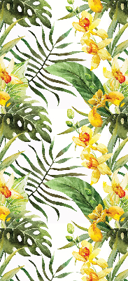 Verdunkelungsrollo mit gelbem Blumenmuster