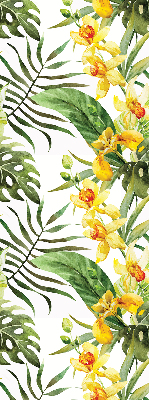 Verdunkelungsrollo mit gelbem Blumenmuster