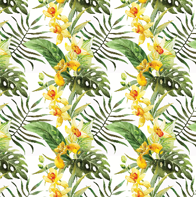 Verdunkelungsrollo mit gelbem Blumenmuster