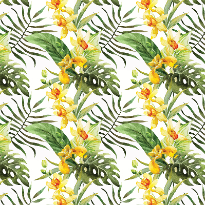 Verdunkelungsrollo mit gelbem Blumenmuster