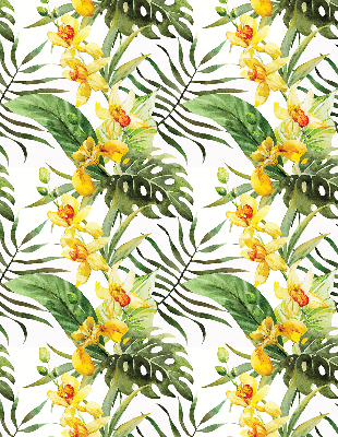 Verdunkelungsrollo mit gelbem Blumenmuster