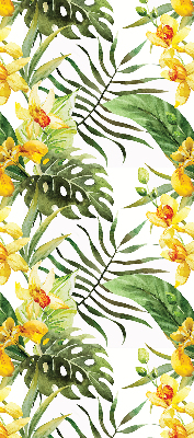 Verdunkelungsrollo mit gelbem Blumenmuster