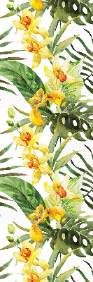 Verdunkelungsrollo mit gelbem Blumenmuster