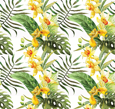 Verdunkelungsrollo mit gelbem Blumenmuster