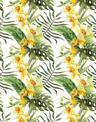 Verdunkelungsrollo mit gelbem Blumenmuster