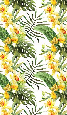 Verdunkelungsrollo mit gelbem Blumenmuster