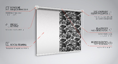 Fenster Rollo mit grauem Blattmuster