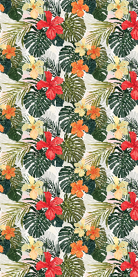 Rollo lichtundurchlässig mit tropischen Blumen- und Blattmotiven