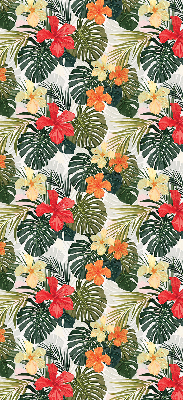 Rollo lichtundurchlässig mit tropischen Blumen- und Blattmotiven