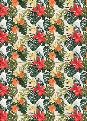 Rollo lichtundurchlässig mit tropischen Blumen- und Blattmotiven