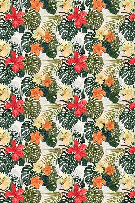 Rollo lichtundurchlässig mit tropischen Blumen- und Blattmotiven
