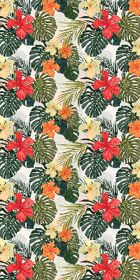 Rollo lichtundurchlässig mit tropischen Blumen- und Blattmotiven