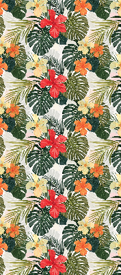 Rollo lichtundurchlässig mit tropischen Blumen- und Blattmotiven