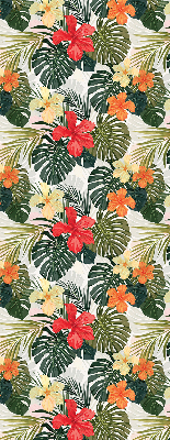 Rollo lichtundurchlässig mit tropischen Blumen- und Blattmotiven