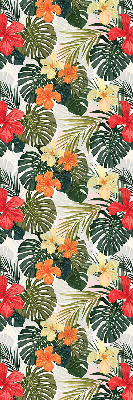 Rollo lichtundurchlässig mit tropischen Blumen- und Blattmotiven