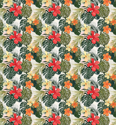 Rollo lichtundurchlässig mit tropischen Blumen- und Blattmotiven