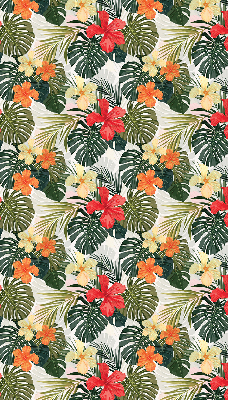 Rollo lichtundurchlässig mit tropischen Blumen- und Blattmotiven