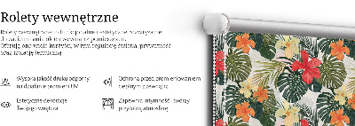 Rollo lichtundurchlässig mit tropischen Blumen- und Blattmotiven