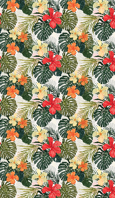 Rollo lichtundurchlässig mit tropischen Blumen- und Blattmotiven