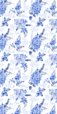 Fenster Rollo mit blauem Blumenmuster