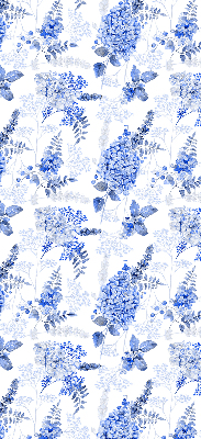 Fenster Rollo mit blauem Blumenmuster