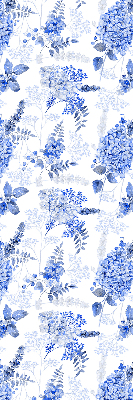 Fenster Rollo mit blauem Blumenmuster