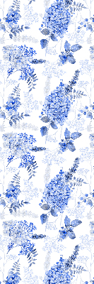 Fenster Rollo mit blauem Blumenmuster