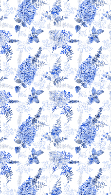 Fenster Rollo mit blauem Blumenmuster