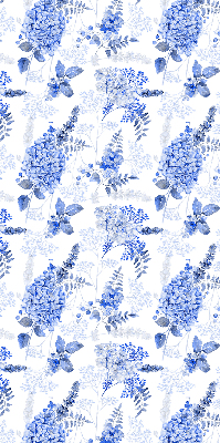 Fenster Rollo mit blauem Blumenmuster